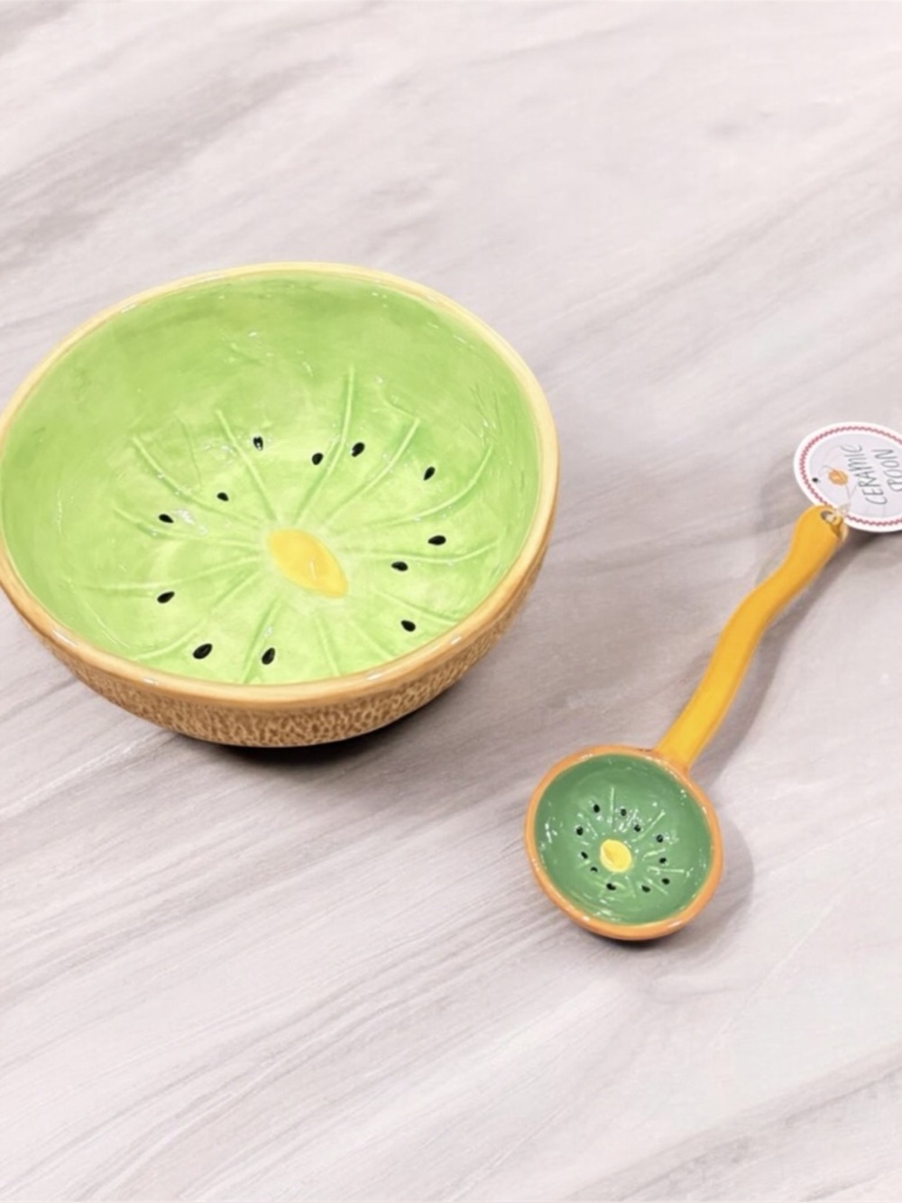 Target Kiwifruit Ceramic Bowl & Kiwi Spoon